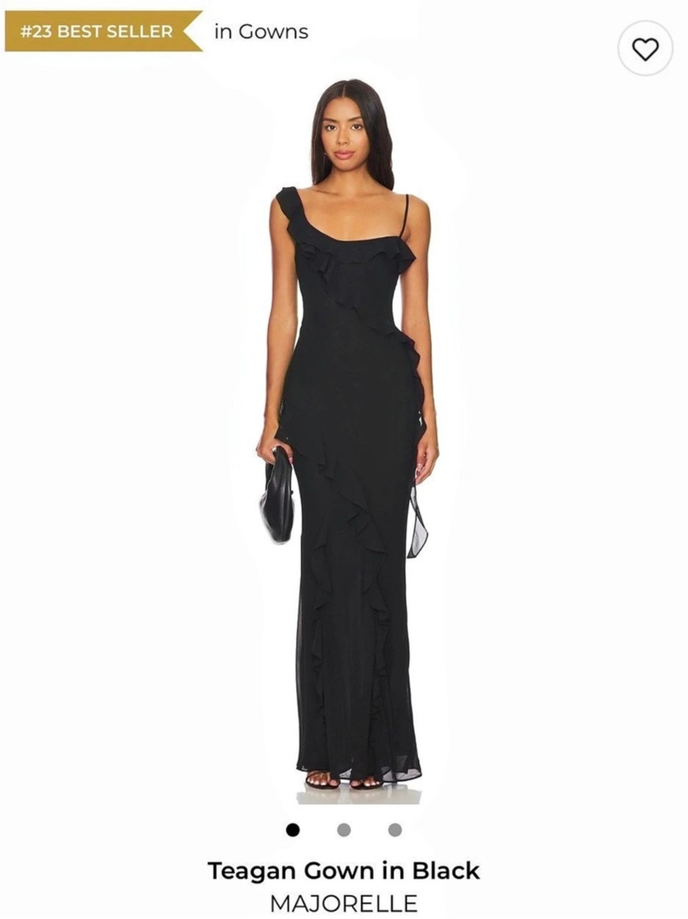 Majorelle Teagan Gown Maxi Ruffle Dress in Black